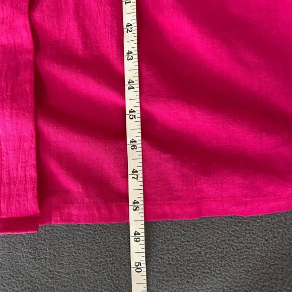 Vtg 80s 90s Two Potato Button Down Tie Back Short Sleeve Maxi Dress S Pink NOS - Picture 14 of 16